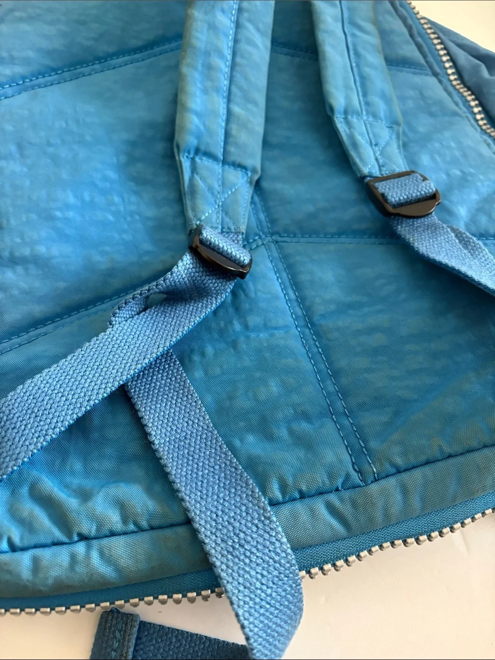 Kipling Sky Blue Nylon Daypack Front Zip Pocket X-Large backpack travel school